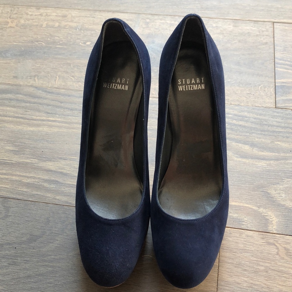 STUART WEITZMAN Navy Suede Heels size 8